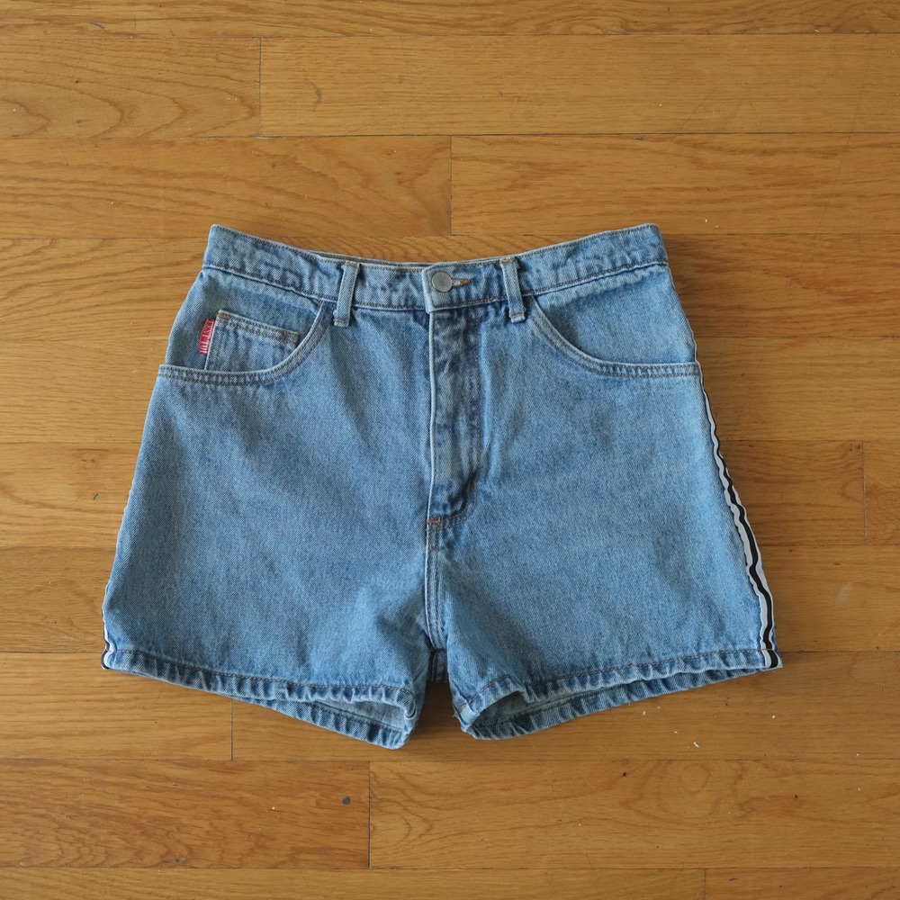 C'est Toi Denim Shorts Womens Blue Side Stripe Retro Y2K L High Waisted